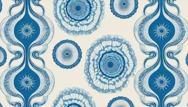 도저 블루 앨리스 블루와 아이보리 색의 몽환적인 추상적인 벽지