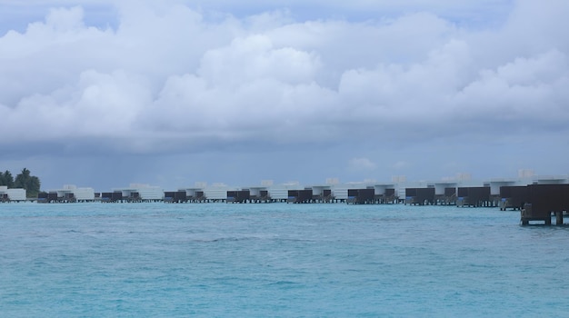 resort cottages on the water in the Maldives