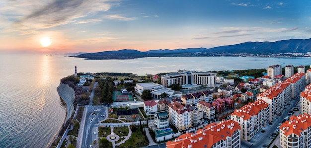 The Resort Of Gelendzhik Thick Cape from a birdseye view Gelendzhik lighthouse high cliff