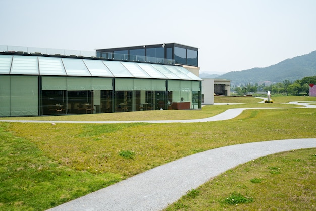 Resort on the lakeside lawn