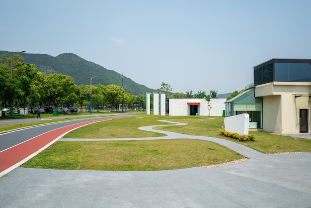 Resort on the lakeside lawn