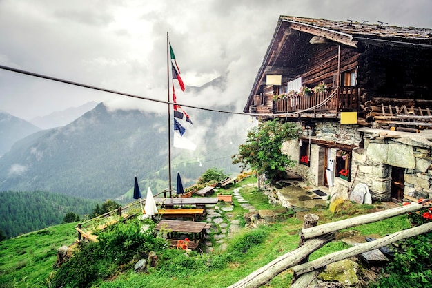 Rest house high in mountains