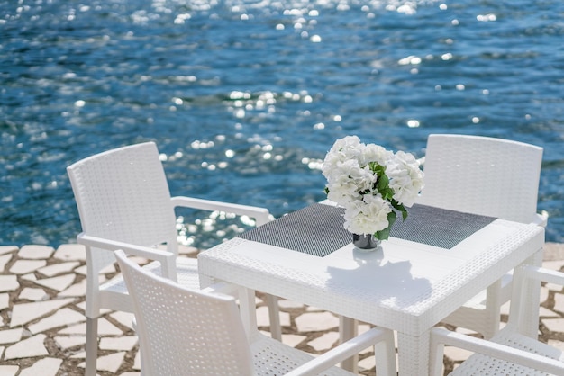 Restauran table on a seaside