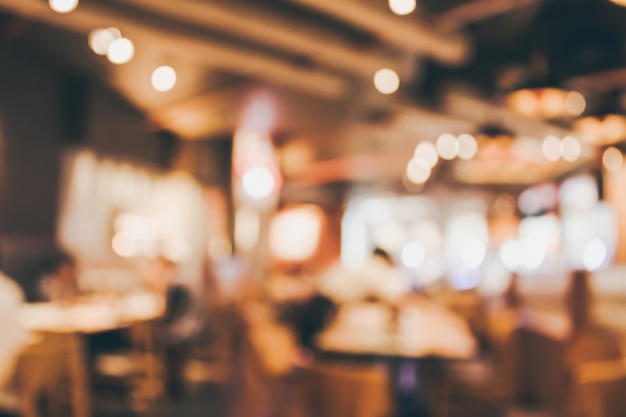 Restaurant cafe or coffee shop interior with people abstract defocused blur background