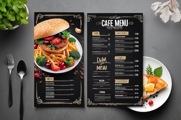 Photo restaurant cafe menu template design food flyer