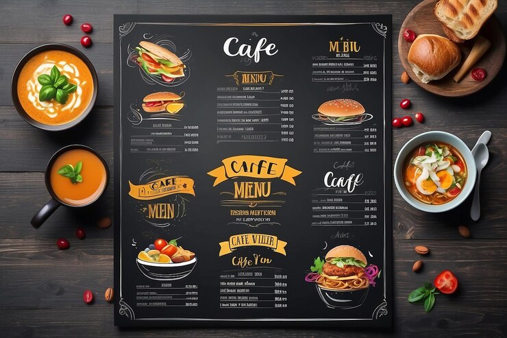 Photo restaurant cafe menu template design food flyer