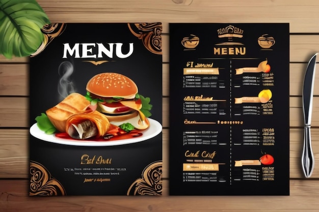 Restaurant cafe menu template design Food flyer