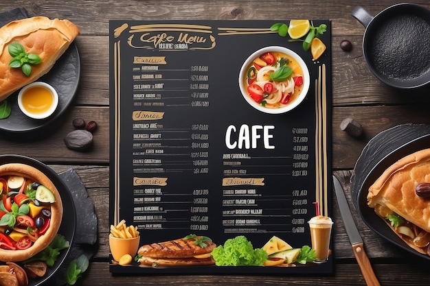 Дизайн шаблона меню ресторана кафе Флайер продуктов питания