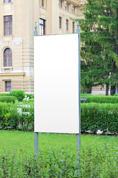 Restaurant copy space menu board mockup blank white signboard empty space for advertising