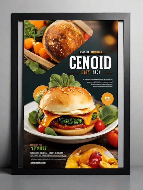 Restaurant discount food Burger Flyer Design Todays Menu snake Chinese meal ad Template Delicious Fast Food Pizza Poster