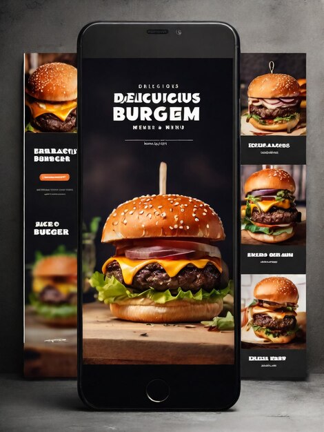 Photo restaurant fast food burger social media post or web banner template design burger social media post vector illustration