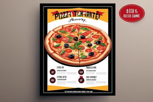 Foto restaurant flyer pizza shop flyer poster template vector food flyer brochure del ristorante vector