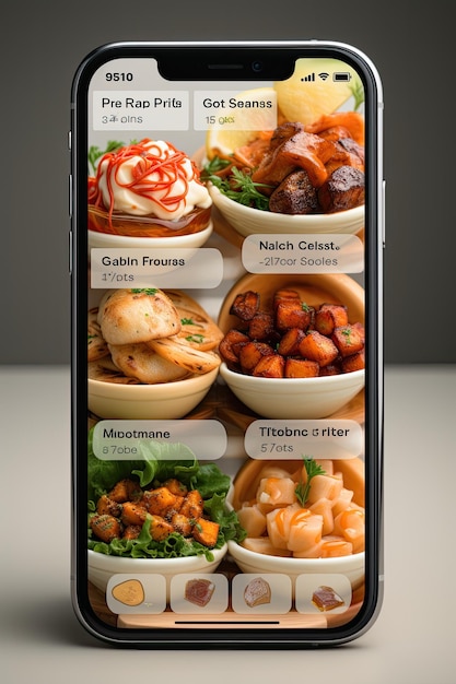 Foto restaurant food ordering app mockup genereren van een gebruikersvriendelijke ui mockup voor een food ordering app voor restaurants met behulp van ai