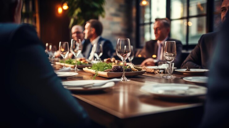 Photo restaurant interior with cutlery on the table