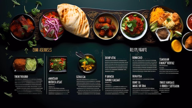 Photo a restaurant menu book for middle eastern food featuring food menus that look attractive to buy