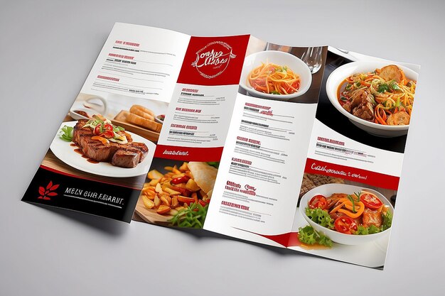 Foto brochure del menu del ristorante