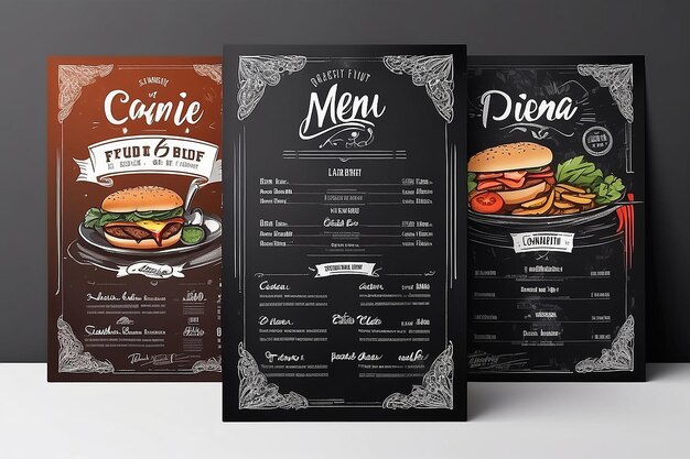 Foto progettazione del menu del ristorante e del caffè poster di volantini alimentari