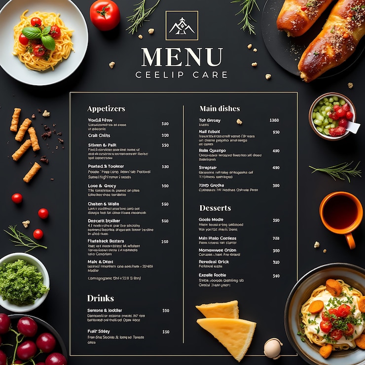 Photo restaurant menu card design discover a world of flavors