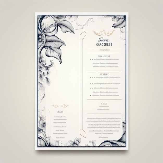 restaurant menu card template