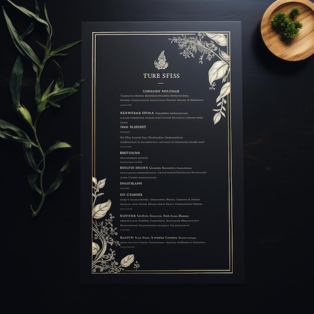 Foto modello di scheda del menu del ristorante