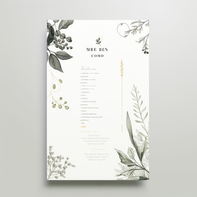 restaurant menu card template