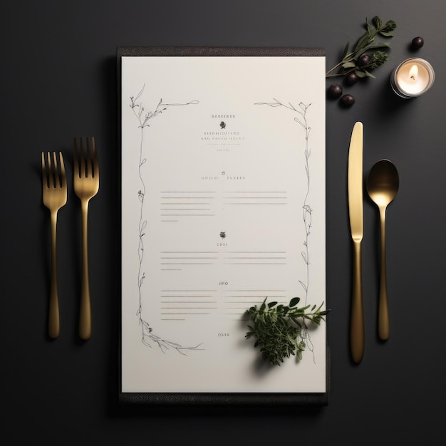 Photo restaurant menu card template