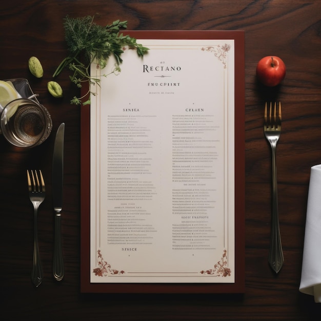 Photo restaurant menu card template