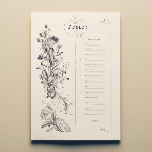 restaurant menu card template