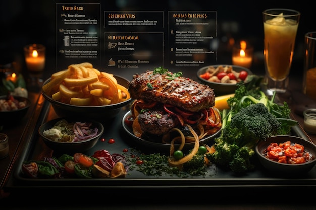 Фото Дизайн меню ресторана дизайн визуально привлекательных меню ресторанов с помощью ии