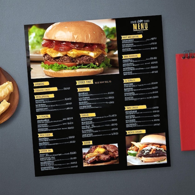 Restaurant menu ontwerp