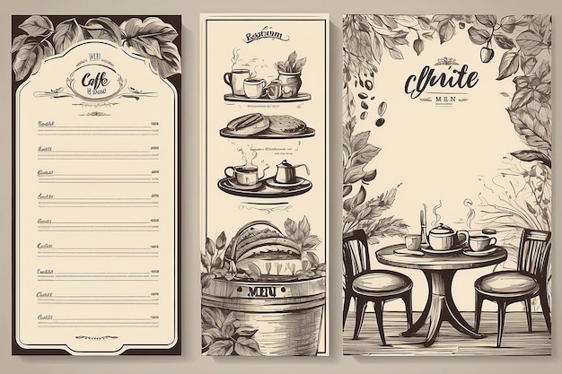Foto restaurant menu sjabloon cafe identiteit vector illustratie