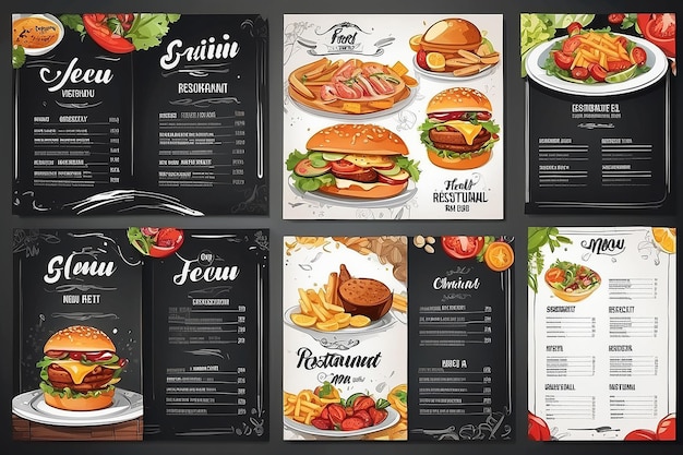 Restaurant menu template design Food flyer Brochure