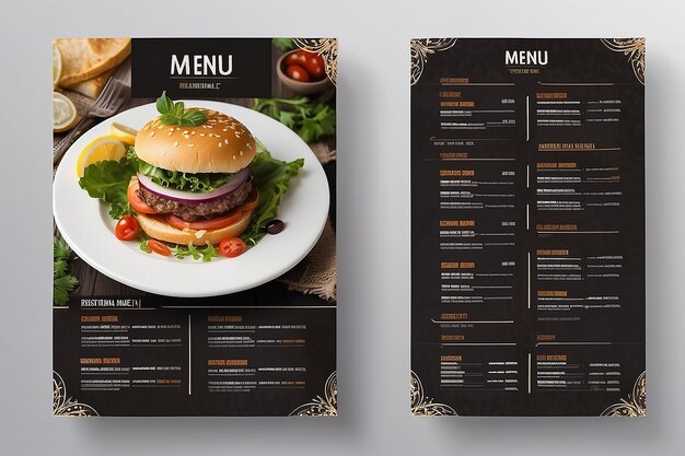 Foto modello di menu del ristorante