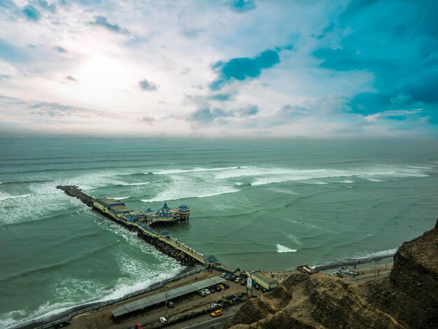 Restaurant in the middle of a pier on the seashore in Miraflores - Peru