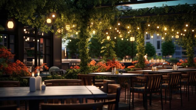 Restaurant Patio at Night