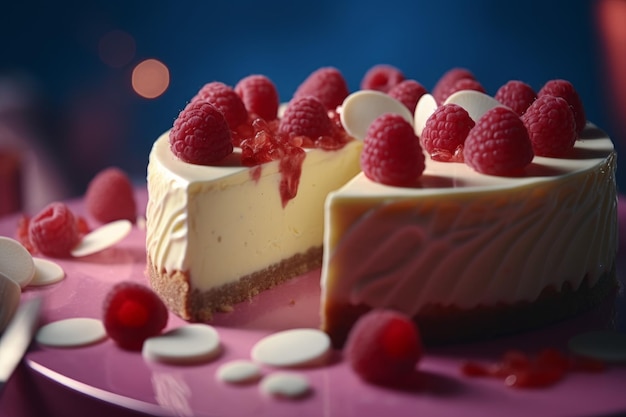 Restaurant raspberry cheesecake Generate Ai