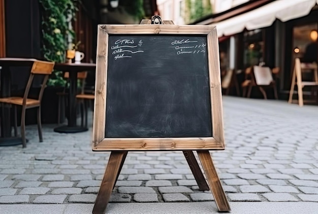 Restaurant shop sign or menu boards near the entrance to restaurant