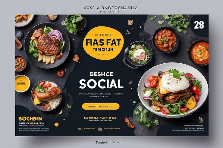 Foto restaurant social media post ontwerp template
