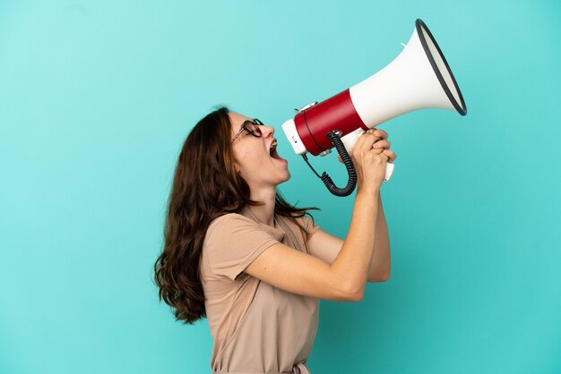 Restaurant waiter shouting through a megaphone