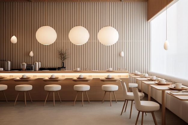 Restaurant with a minimalist concept