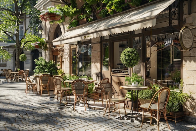 a restaurant with a sign that says  cafe  on the front