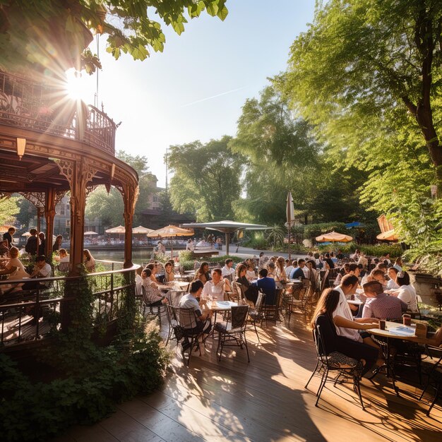 Foto un ristorante con un cartello che dice la parola