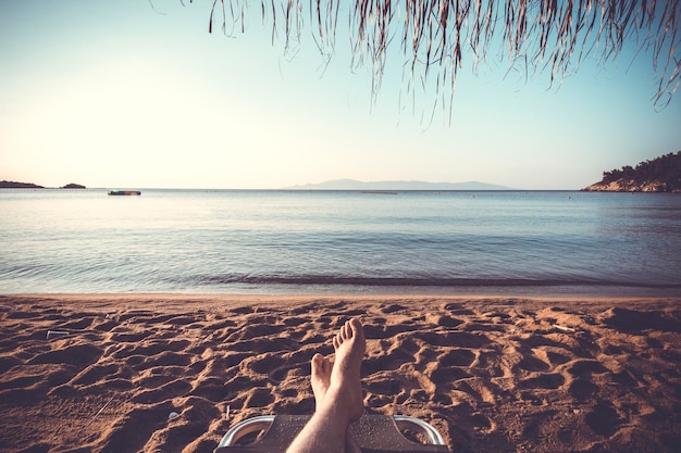 Resting on the beach