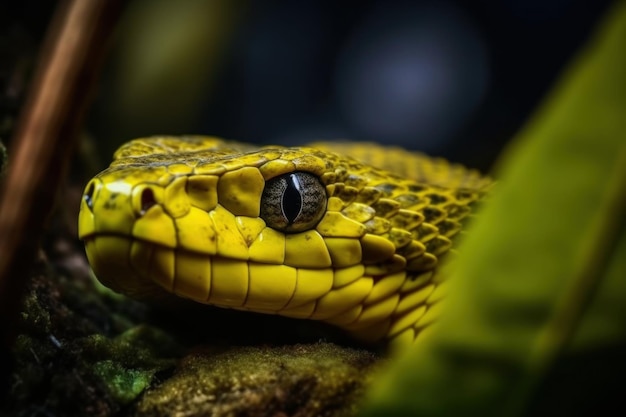 Отдыхающая желтая змея
