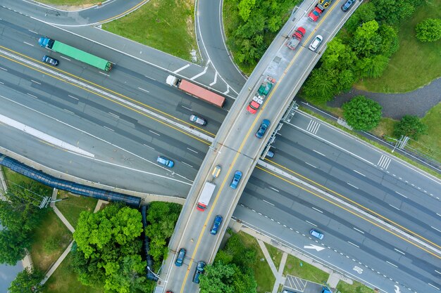 Photo restoration large road construction site in the renovation bridge of a modern road interchange