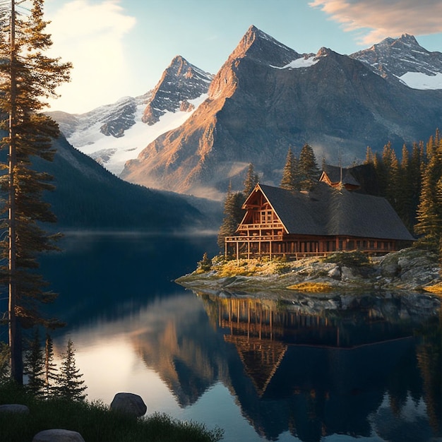 Foto fuga riparatrice in montagna riconnettiti con te stesso nell'abbraccio della natura