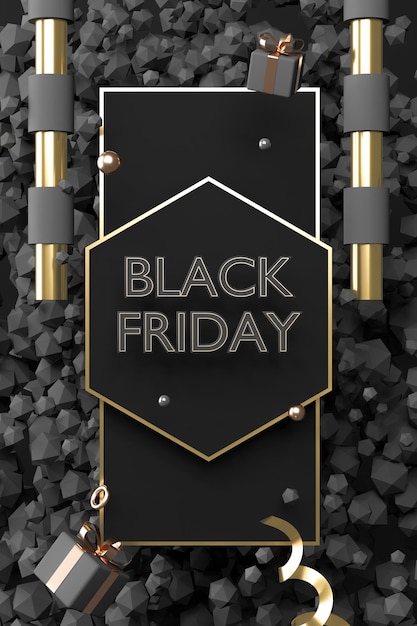 Restrained elegance banner for sales on Black Friday Vector banner for shops web