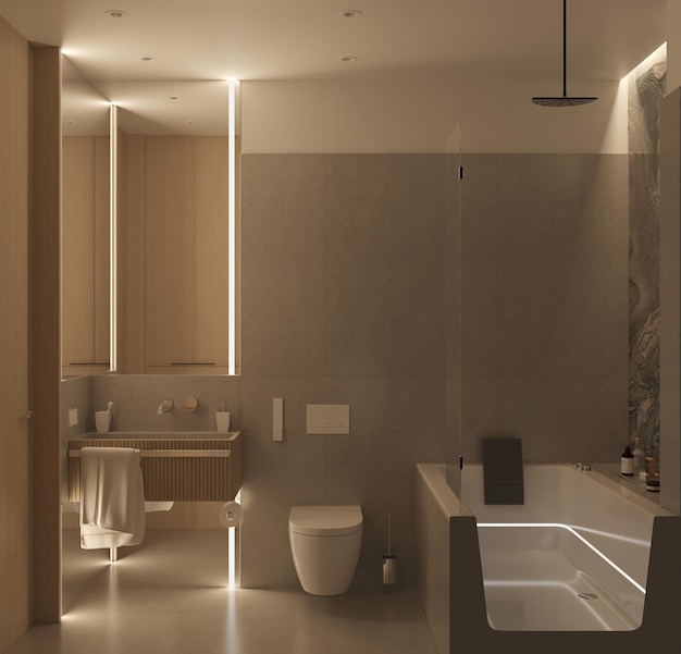 restroom, interior visualization, 3D illustration