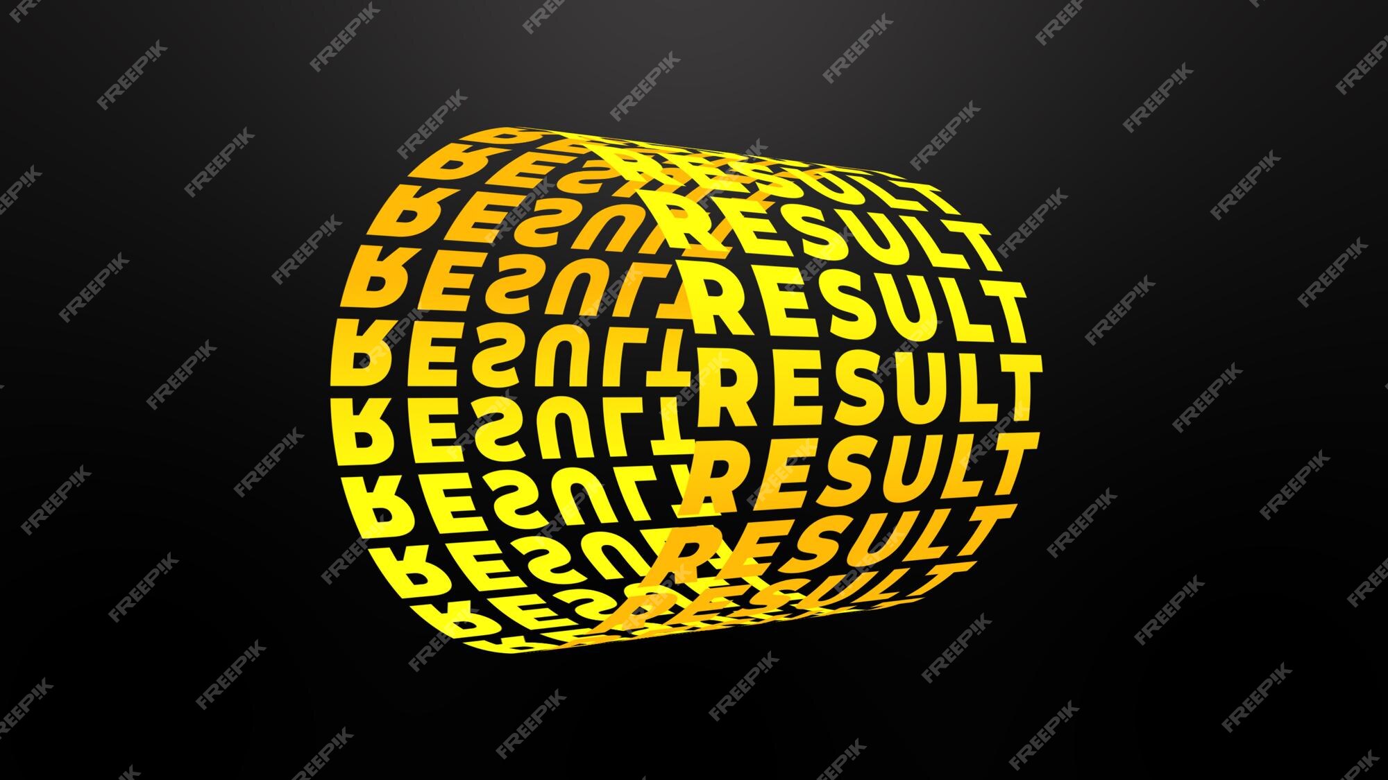 Premium Photo | Result yellow text word tube rotating animation seamless loop isolated on black background Premium Photo | Result yellow text word tube rotating animation seamless loop isolated on black background