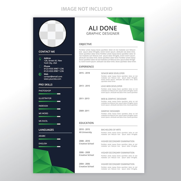 Resume cv template printable